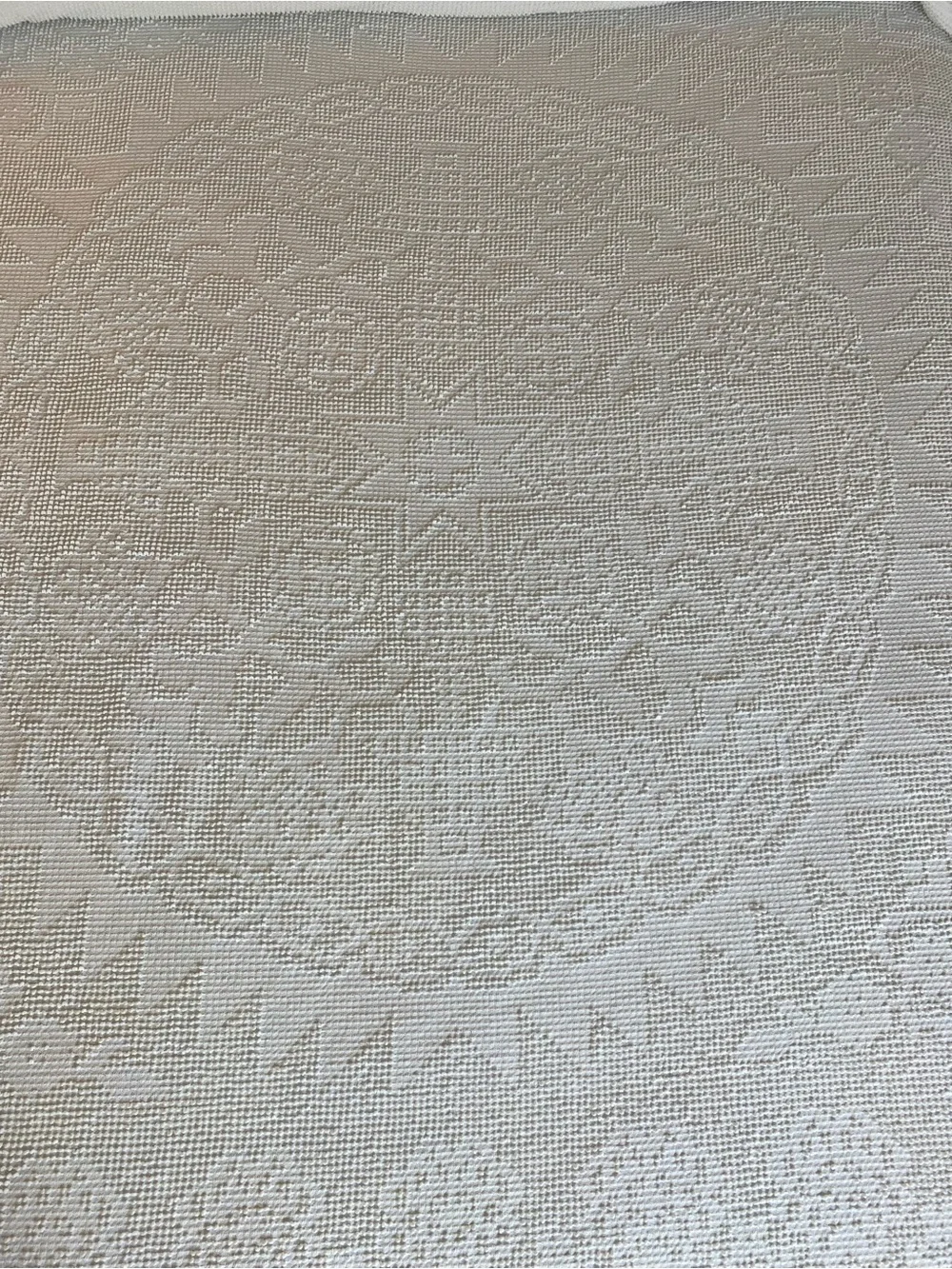 Vintage Chenille 50s Bedspread with Fringe Trim Queen Cottagecore
